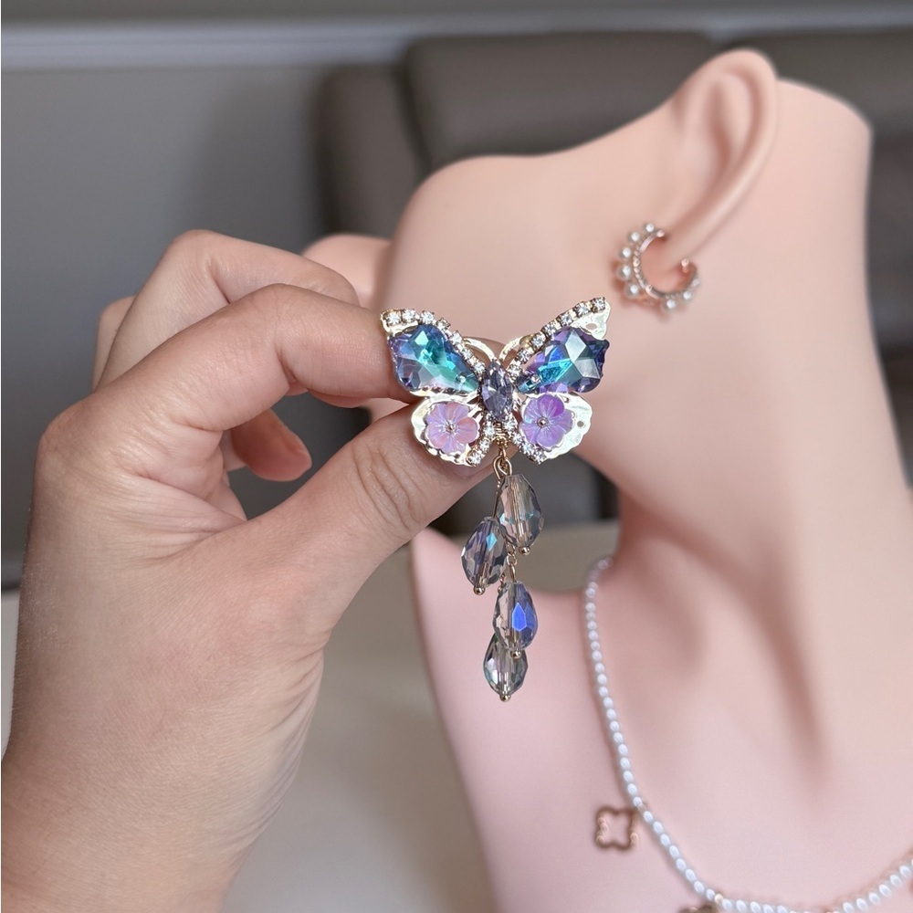 Elegant Butterfly Drop Brooch